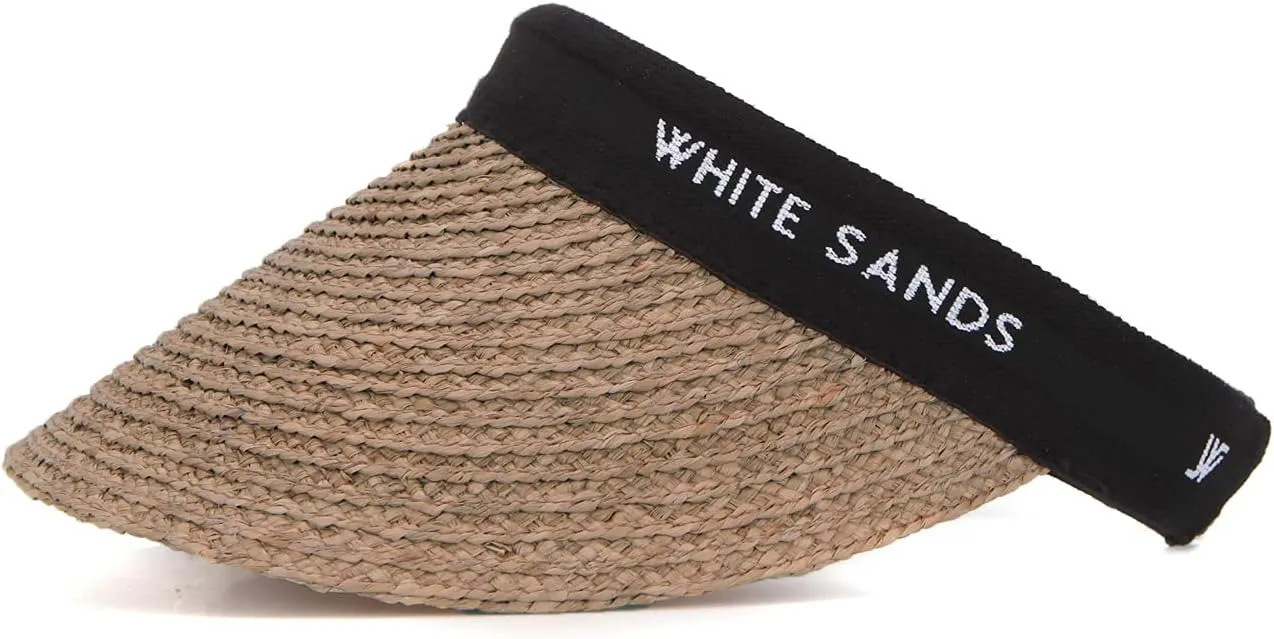 Raffia Straw Sun Visor Patented Removable Headband | New Lazare