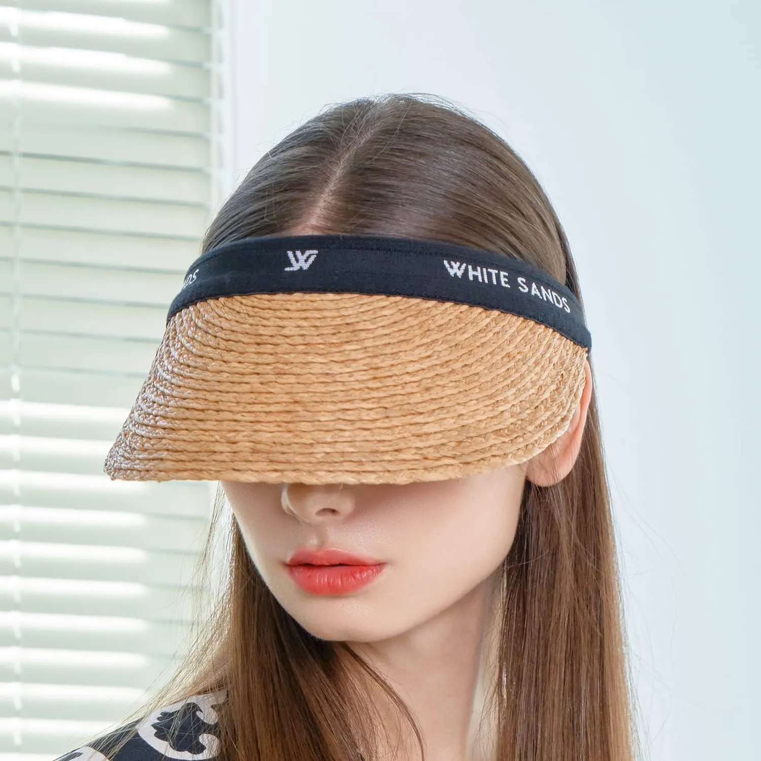 Raffia Straw Sun Visor Patented Removable Headband | New Lazare