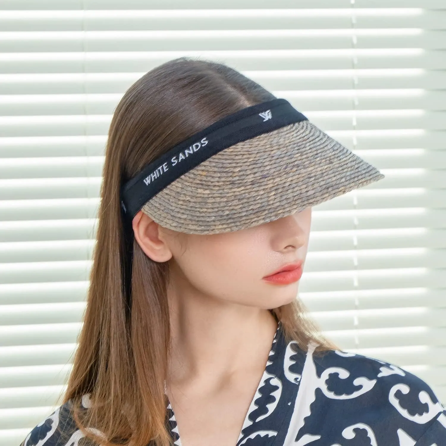 Raffia Straw Sun Visor Patented Removable Headband | New Lazare