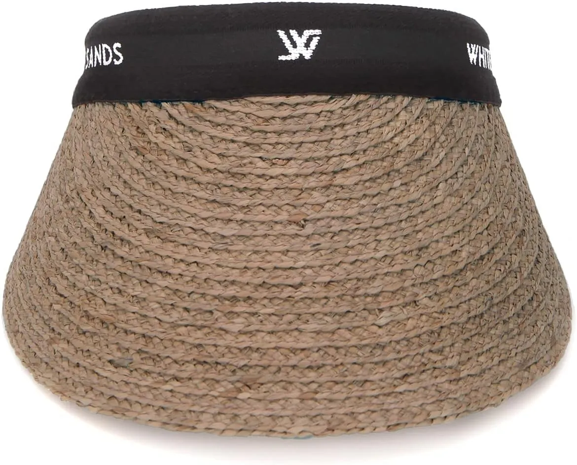 Raffia Straw Sun Visor Patented Removable Headband | New Lazare