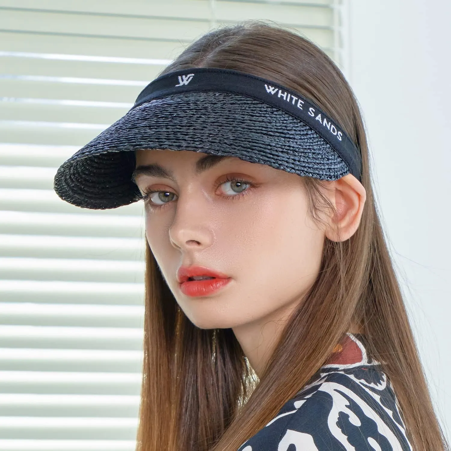 Raffia Straw Sun Visor Patented Removable Headband | New Lazare