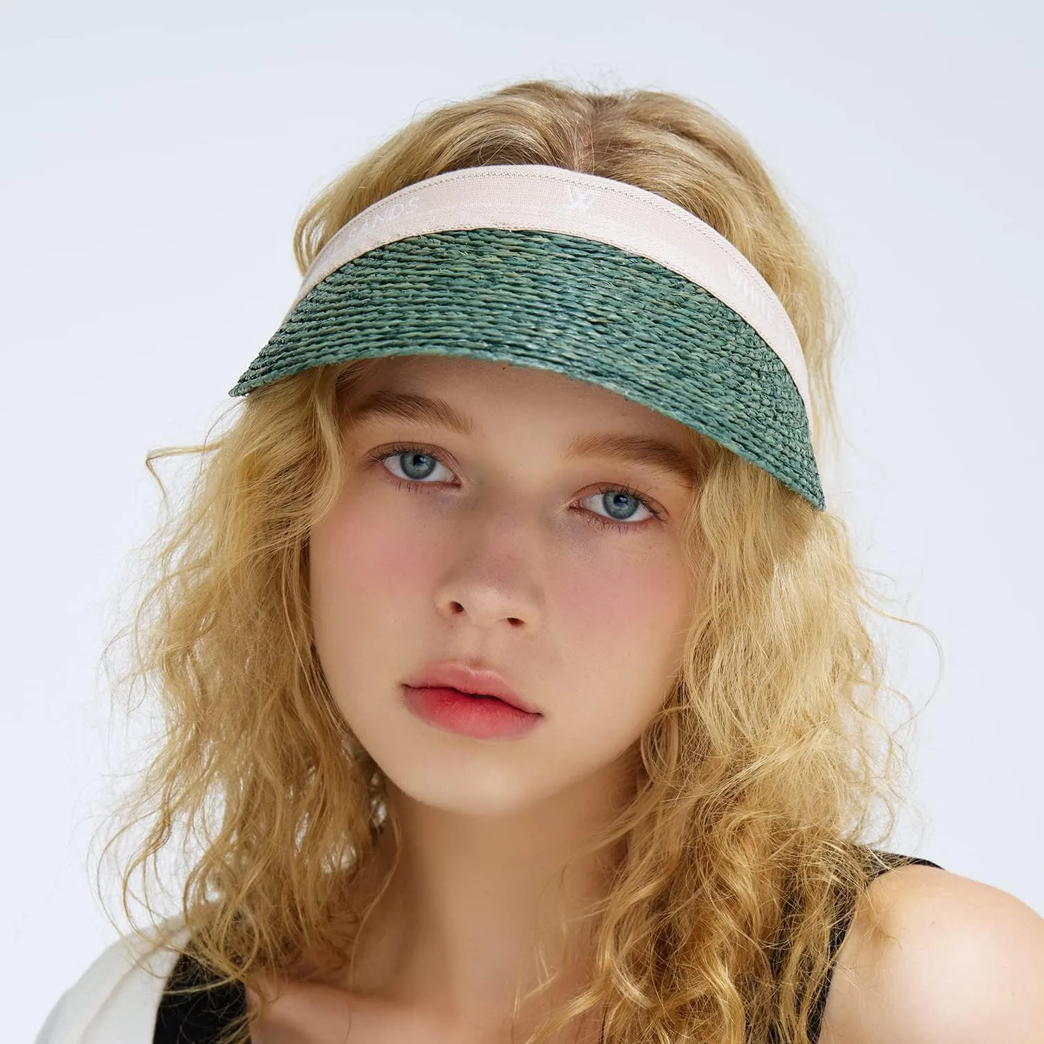 Raffia Sun Cap Visor Petra