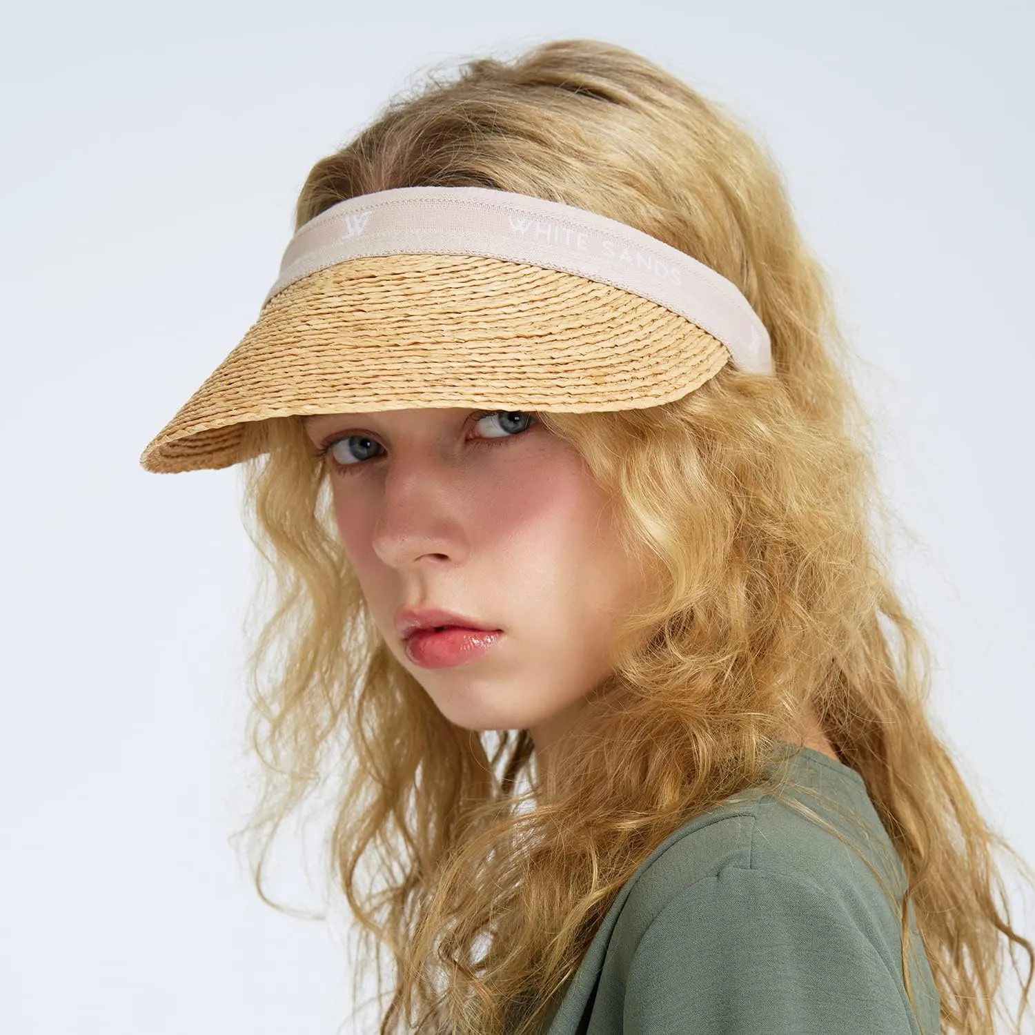Raffia Sun Cap Visor Petra