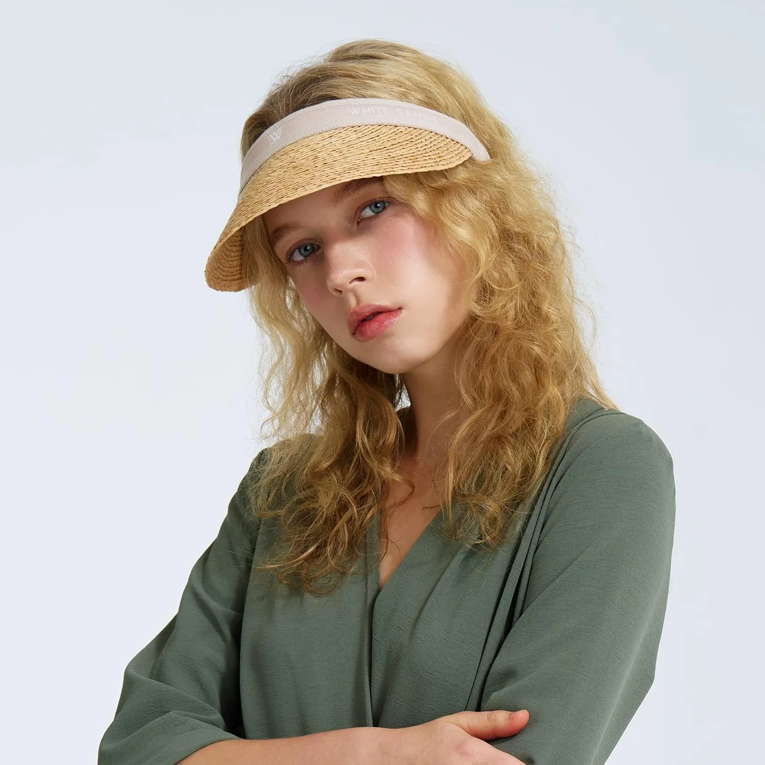Raffia Sun Cap Visor Petra