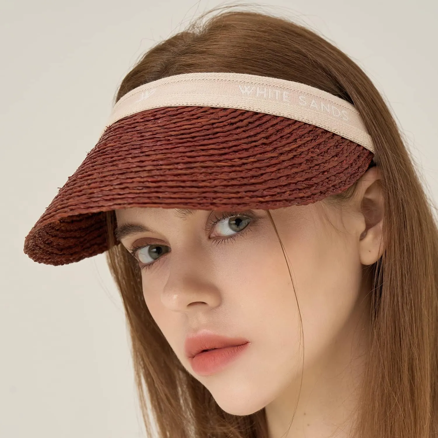 Raffia Sun Cap Visor Petra