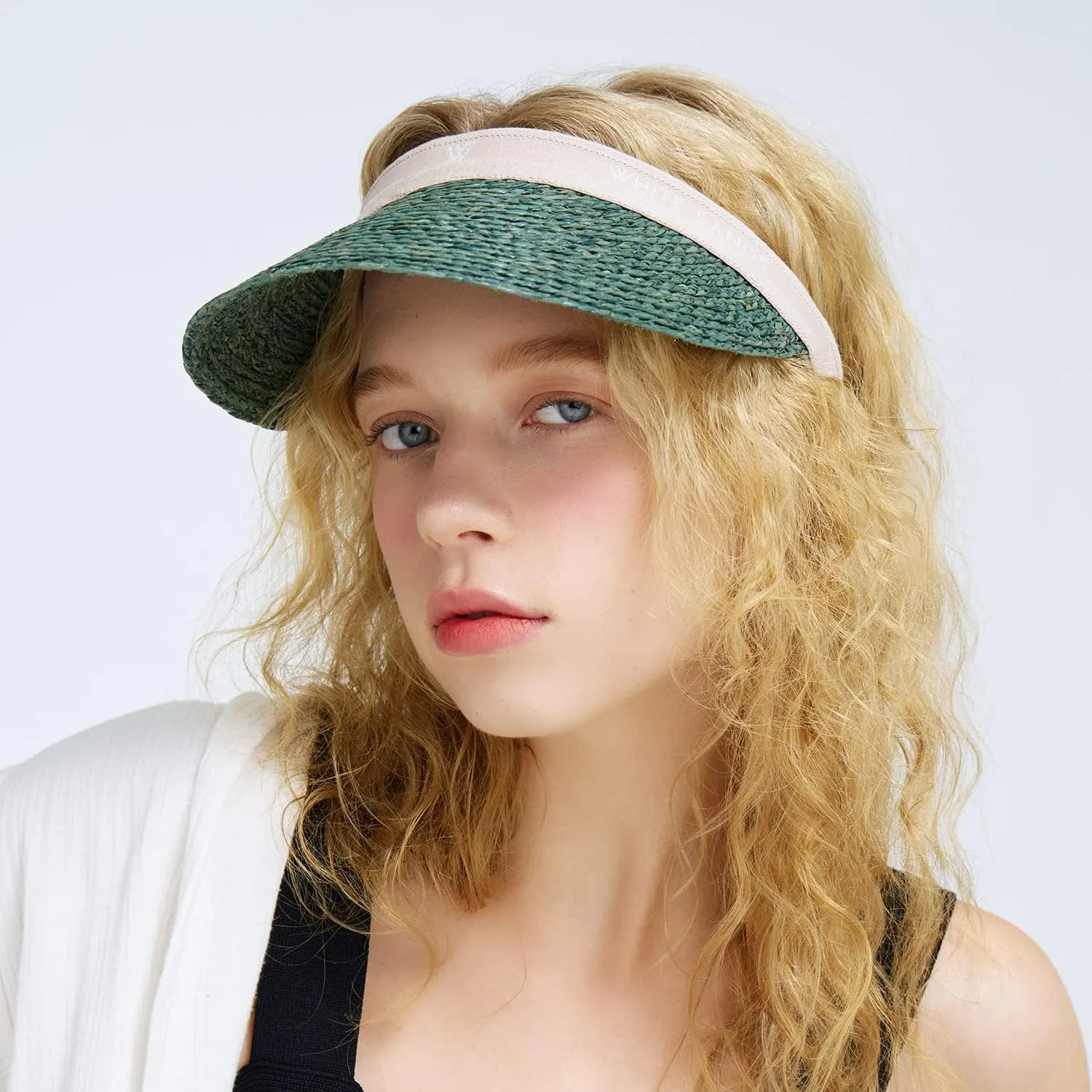 Raffia Sun Cap Visor Petra