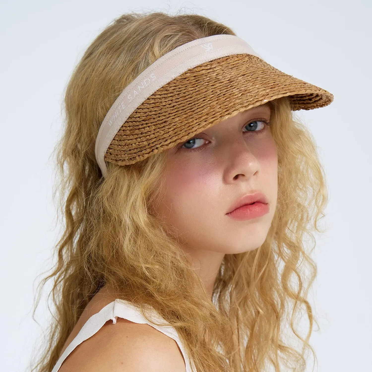 Raffia Sun Cap Visor Petra