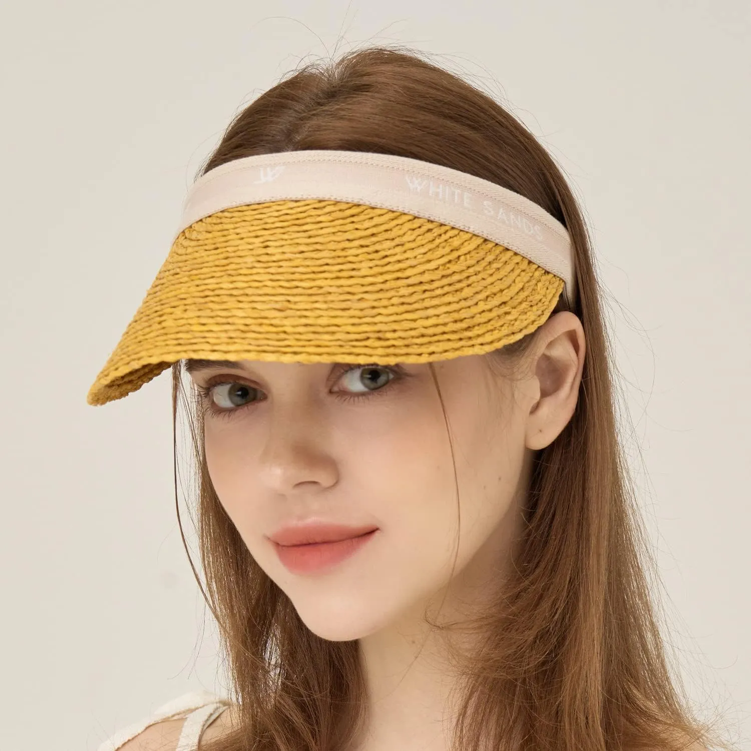 Raffia Sun Cap Visor Petra