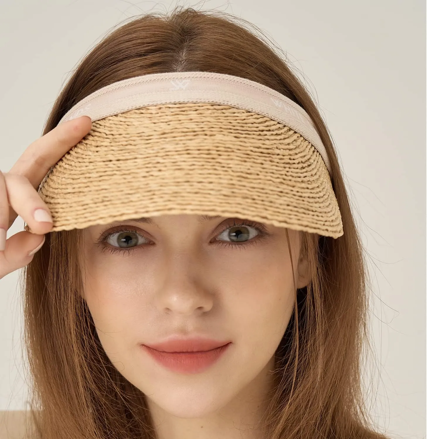 Raffia Sun Cap Visor Petra