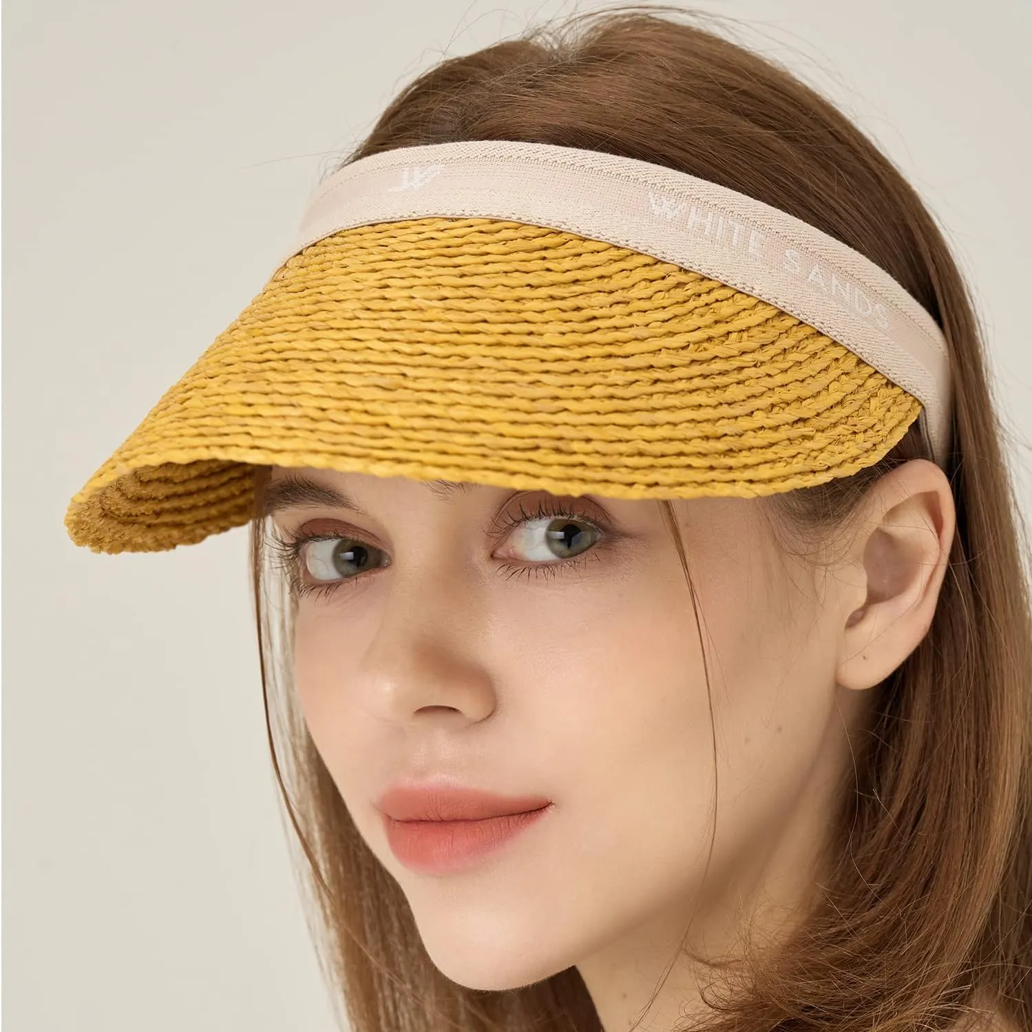 Raffia Sun Cap Visor Petra