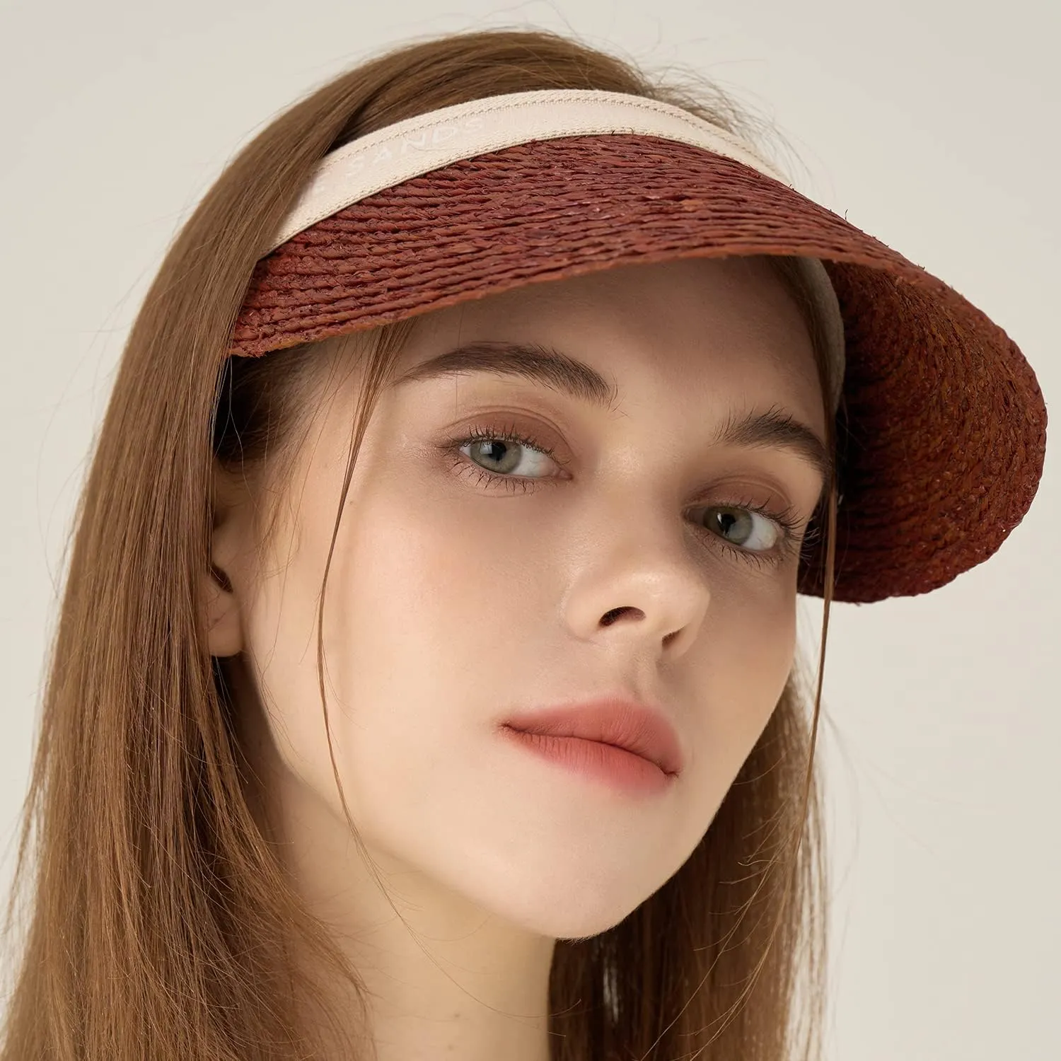 Raffia Sun Cap Visor Petra