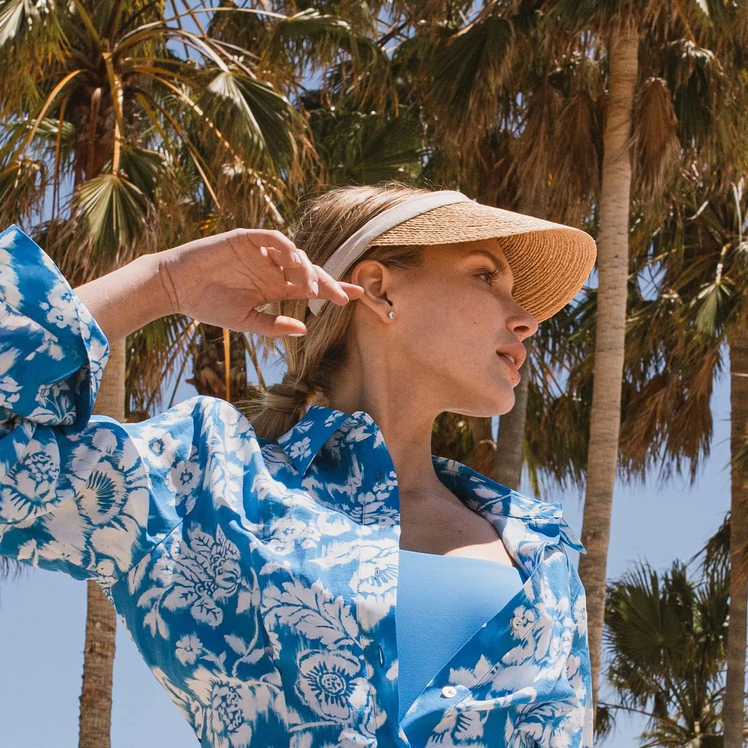 Raffia Sun Cap Visor Petra