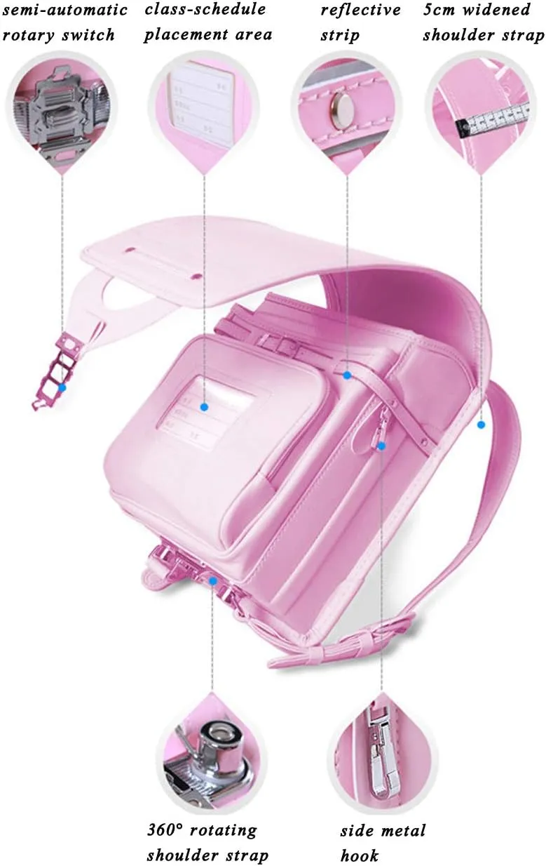 ransel randoseru japanese semi-automatic school bags Senior PU leather give small gift