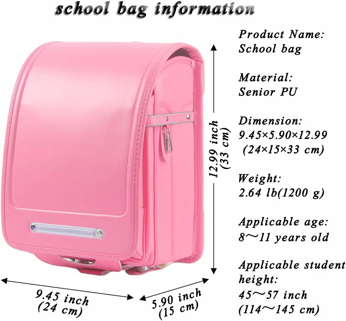 ransel randoseru japanese semi-automatic school bags Senior PU leather give small gift