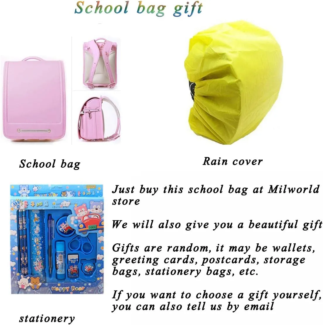 ransel randoseru japanese semi-automatic school bags Senior PU leather give small gift