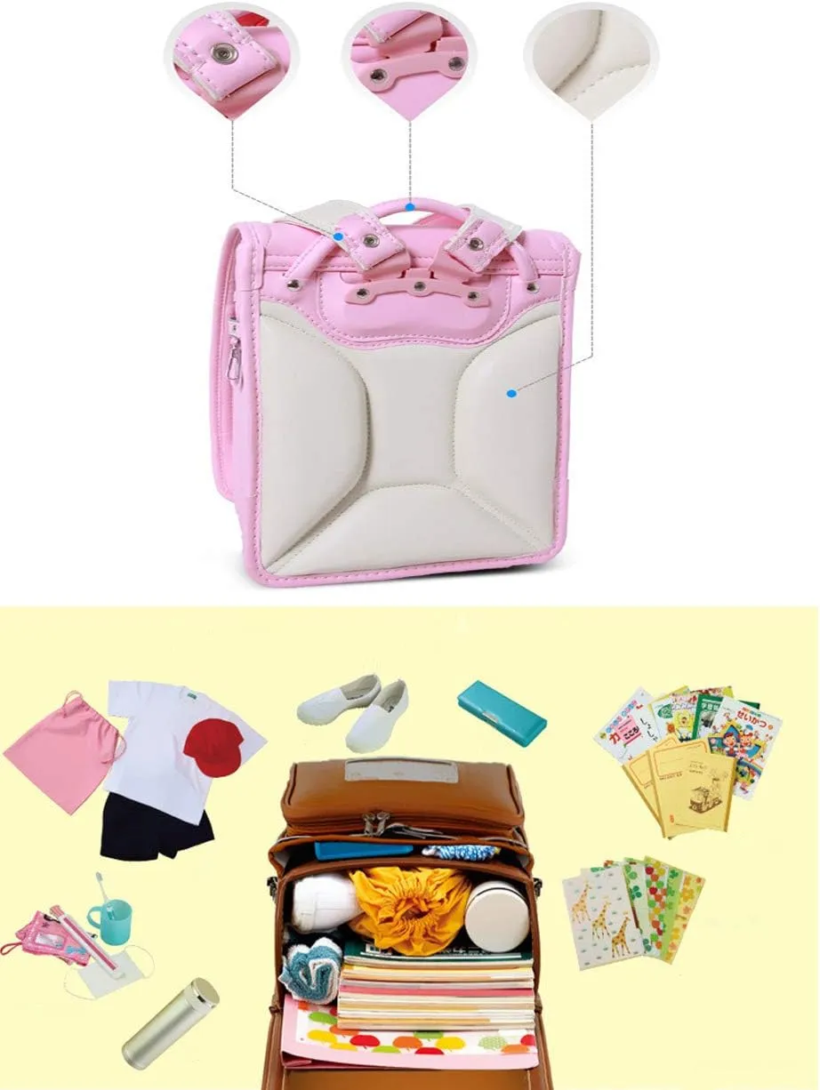 ransel randoseru japanese semi-automatic school bags Senior PU leather give small gift