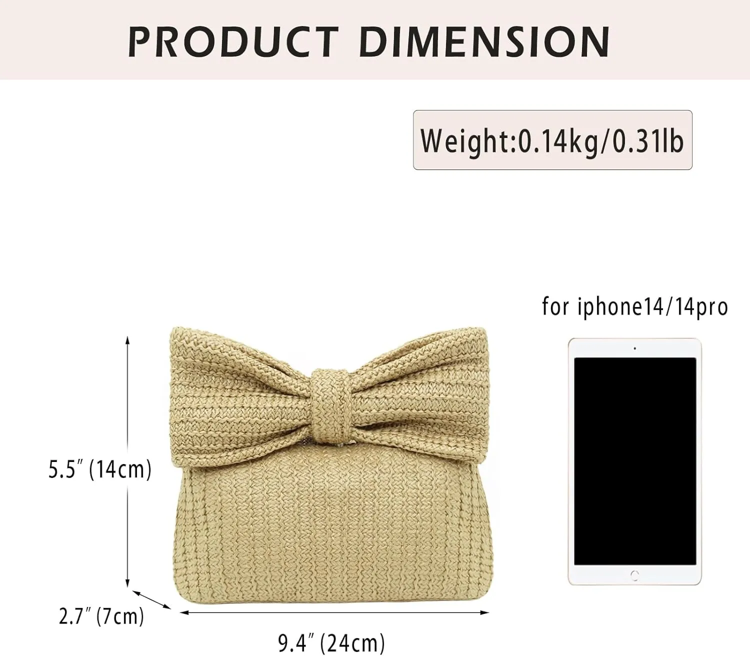 Rattan Clutch Purse for Women,Summer Straw Woven Beach Woven Bag Wicker Raffia Envelope Evening Clutch for Wedding