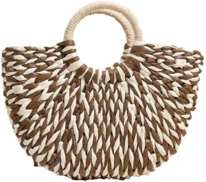 Rattan Tote Bag for Women Ladies Handbags Large Tote Bag Purse Raffia Bag for Holiday Straw Beach Tote for Vacation