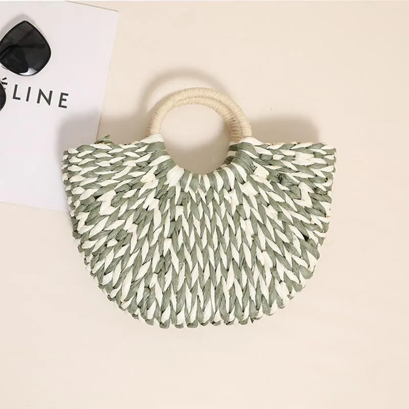 Rattan Tote Bag for Women Ladies Handbags Large Tote Bag Purse Raffia Bag for Holiday Straw Beach Tote for Vacation