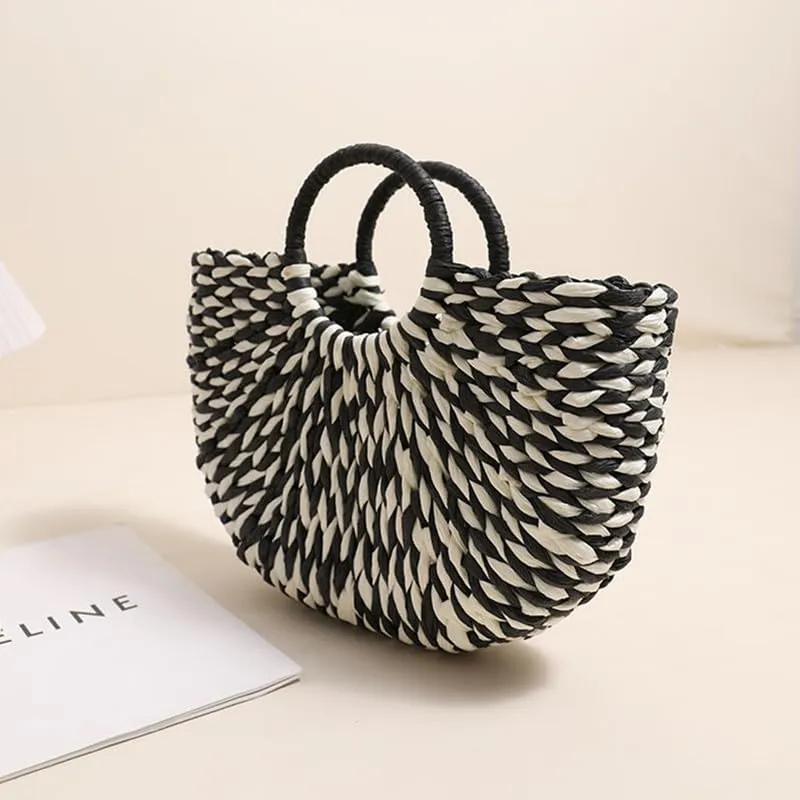 Rattan Tote Bag for Women Ladies Handbags Large Tote Bag Purse Raffia Bag for Holiday Straw Beach Tote for Vacation
