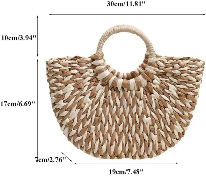 Rattan Tote Bag for Women Ladies Handbags Large Tote Bag Purse Raffia Bag for Holiday Straw Beach Tote for Vacation