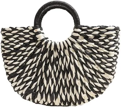 Rattan Tote Bag for Women Ladies Handbags Large Tote Bag Purse Raffia Bag for Holiday Straw Beach Tote for Vacation