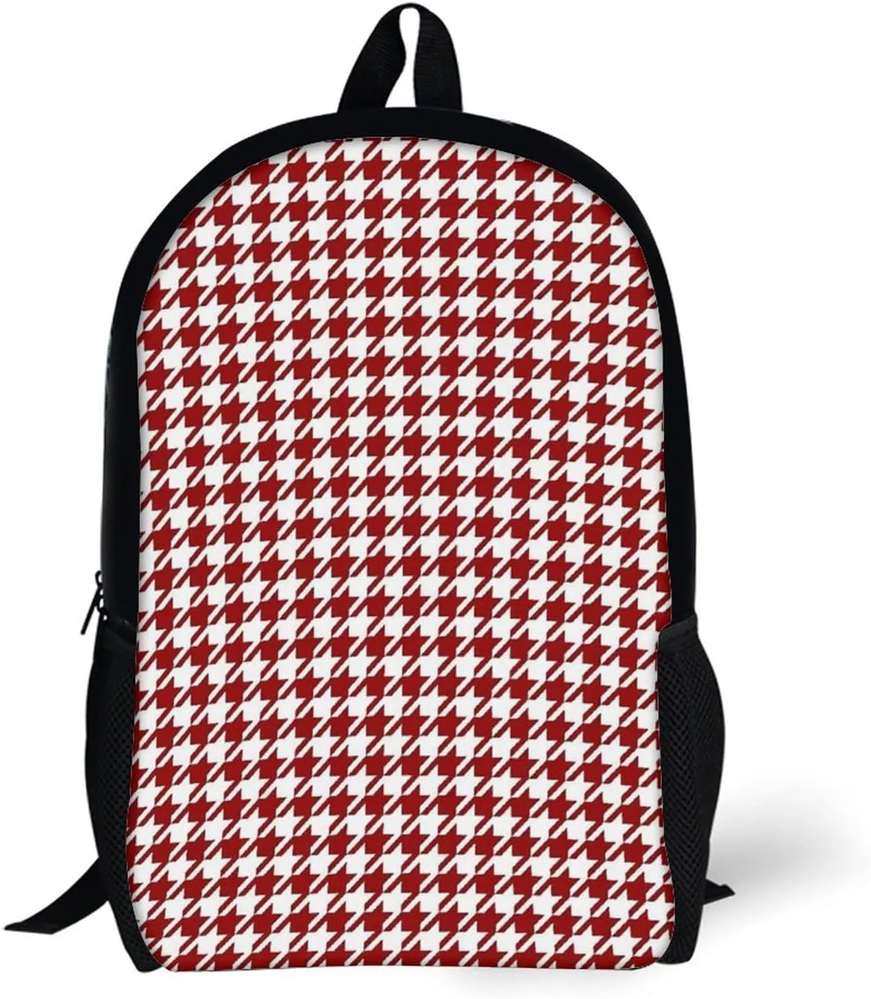 Red Houndstooth Backpack Lightweight Waterproof Backpacks Laptop Backpack for Unisex Casual Travel Daypacks Large Capacity