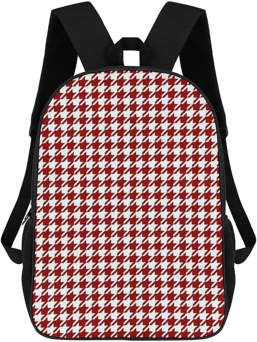 Red Houndstooth Backpack Lightweight Waterproof Backpacks Laptop Backpack for Unisex Casual Travel Daypacks Large Capacity