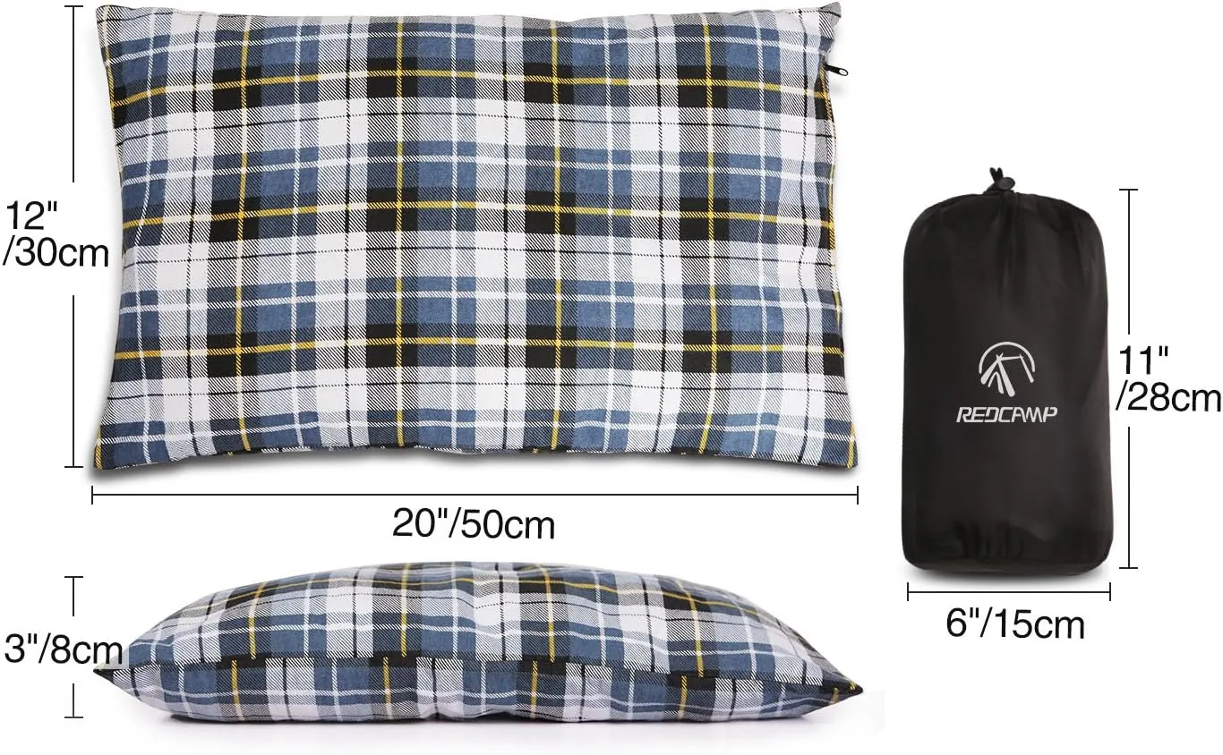 REDCAMP rc16031 Outdoor Camping Pillow Lightweight, 1 Count (Pack of 1), Blue and Grey