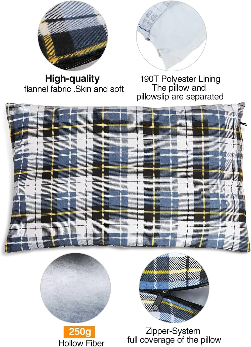 REDCAMP rc16031 Outdoor Camping Pillow Lightweight, 1 Count (Pack of 1), Blue and Grey