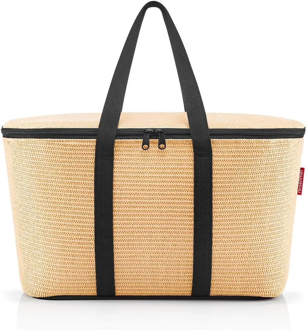 reisenthel Coolerbag Canvas & Beach Tote Bag, 44 Centimeters, Raffia Black, regular, Cool bag