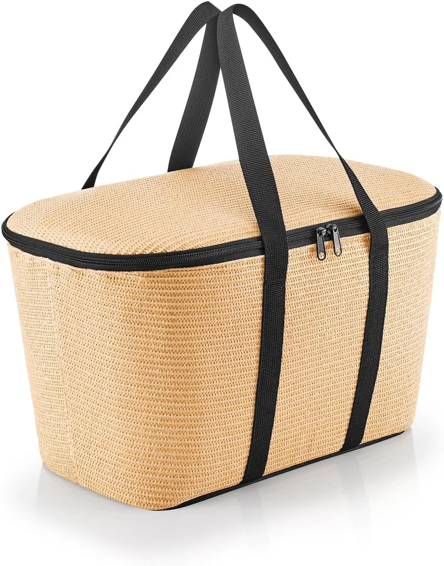 reisenthel Coolerbag Canvas & Beach Tote Bag, 44 Centimeters, Raffia Black, regular, Cool bag