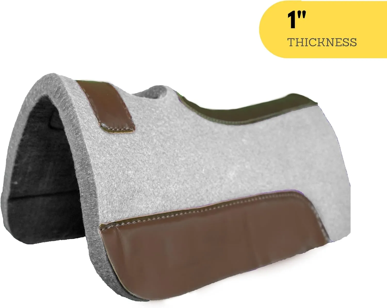 RESISTANCE 20” x 20” Synthetic Felt Performance Miniature Saddle Pad with Wear Leathers for Horse Saddle Available in 1" Thickness