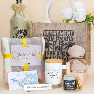 Retirement Gift for Women 2025,Happy Retirement Gifts for Coworker,Friends,Christmas Retirement Gifts for Nurses,Mom,Retirees Coffee Mug Beach Travel Bag Blanket(39 * 47in) Set