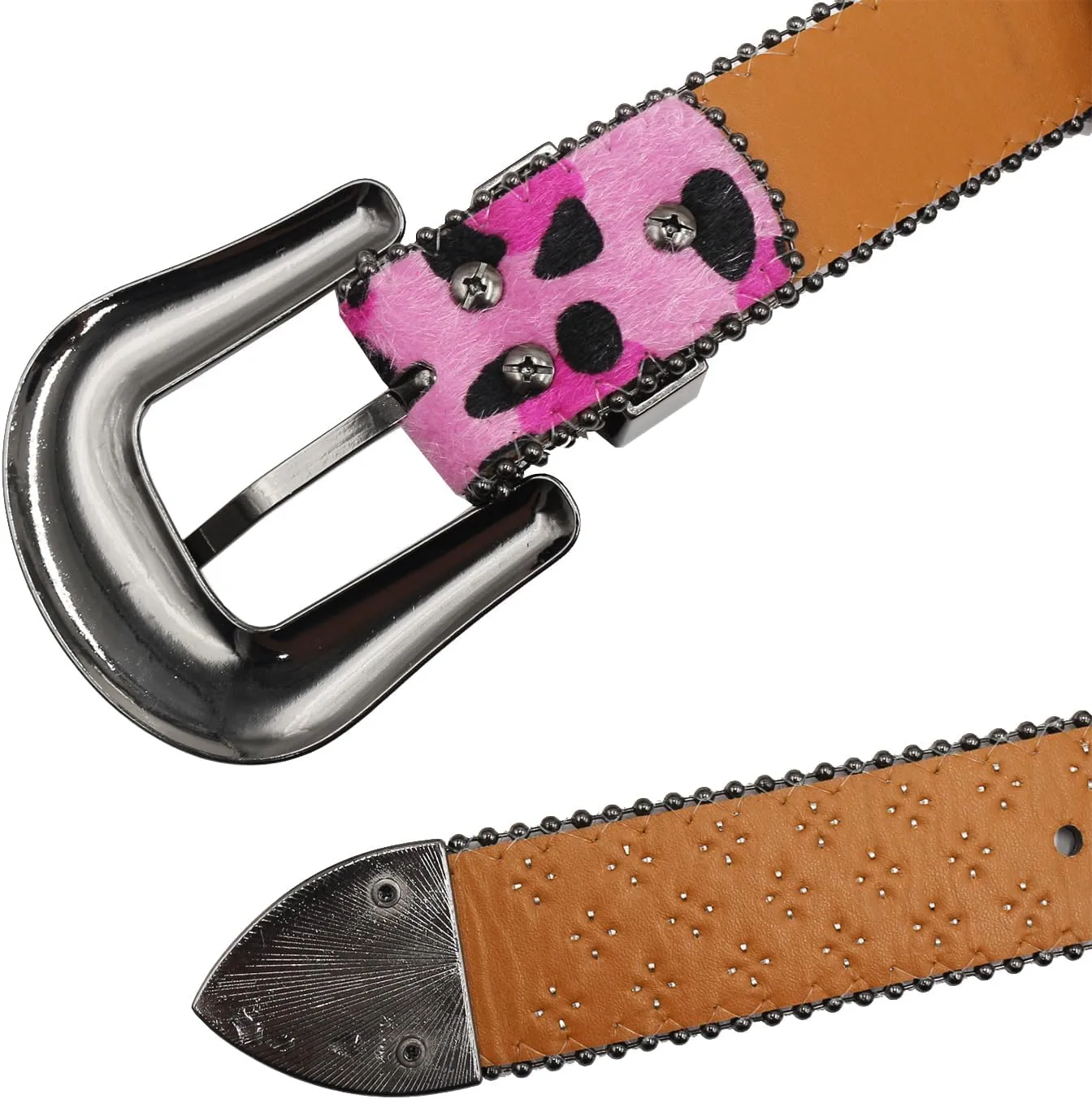 Rhinestone Belt Leopard Print Bling Belts For Women Luxury BB Y2K Cowgirl Belts for Jeans, Festival Gifts Belt