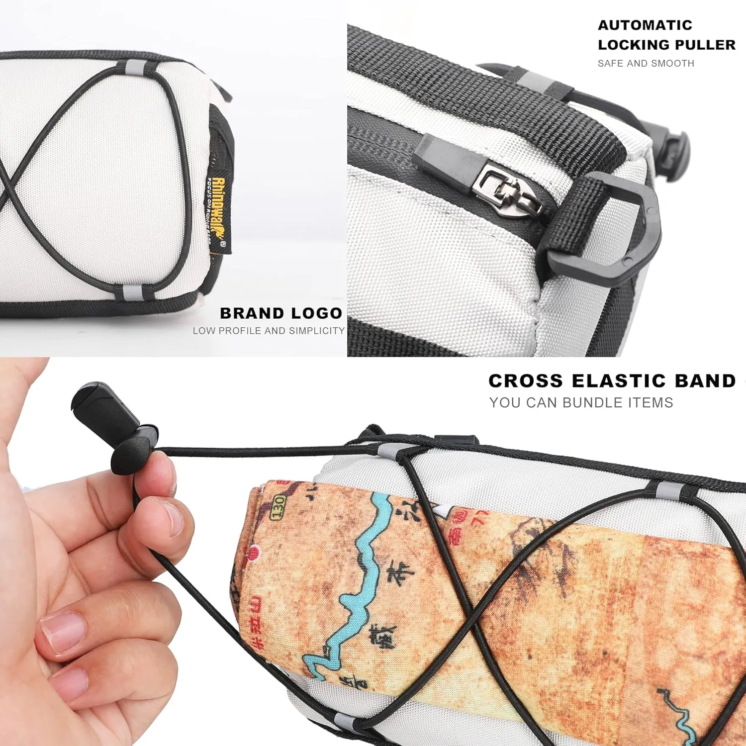 Rhinowalk Bike Handlebar Bag, Bicycle Front Bag Shoulder Bag Storage Bag with Shoulder Strap for Road Mountain Bike Cycling Travel