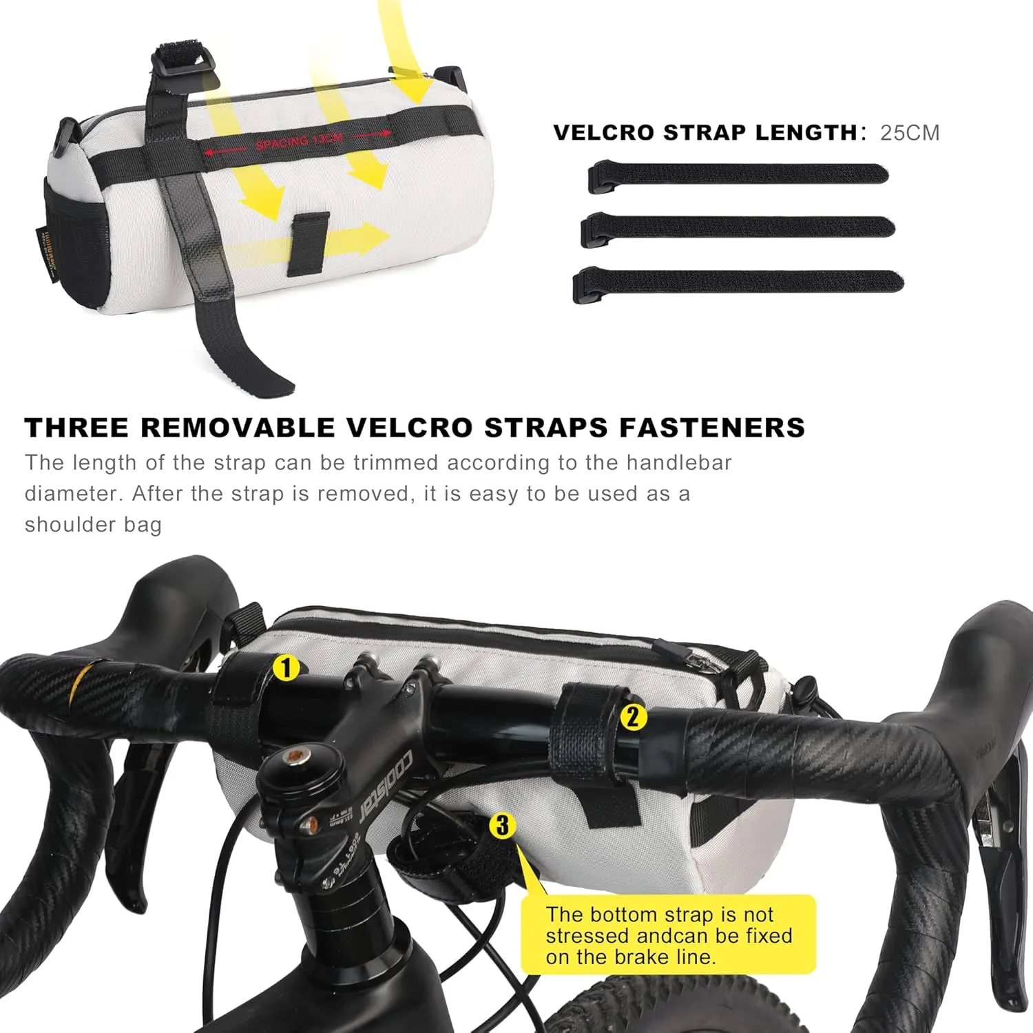 Rhinowalk Bike Handlebar Bag, Bicycle Front Bag Shoulder Bag Storage Bag with Shoulder Strap for Road Mountain Bike Cycling Travel