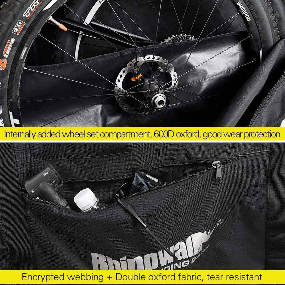 Rhinowalk Folding Bike Carry Bag 20" Thick/ 26" Thin/26 Thick Bicycle Transport Storage Case Bike Travel Bag for Air Travel,Shipping Professional Cycling Accessories