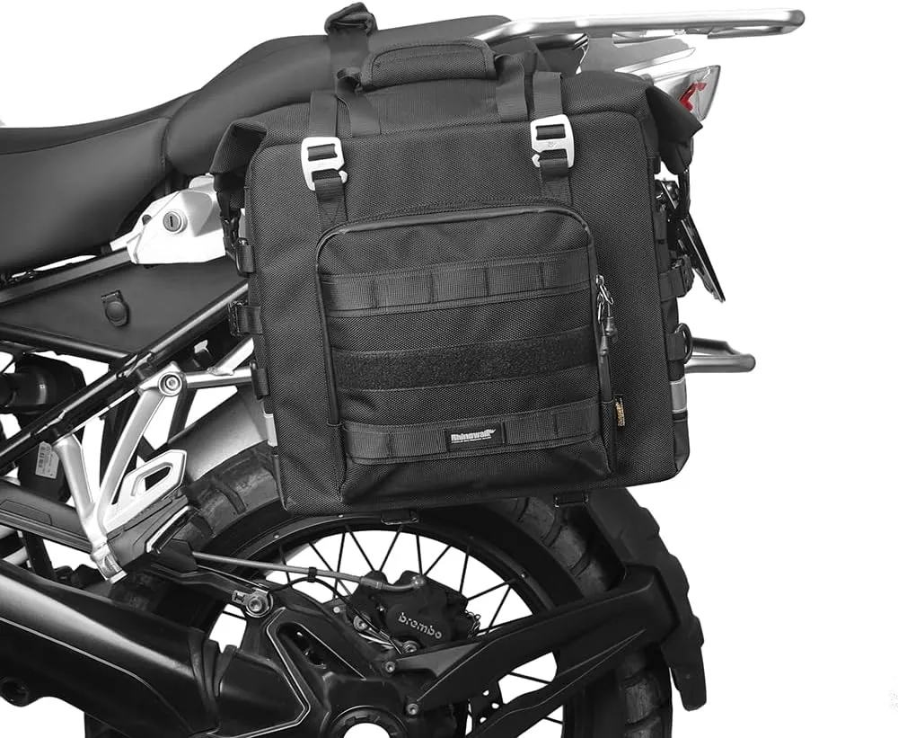 Rhinowalk Motorcycle Saddlebags - Waterproof Luggage Bags with Quick Release - 25L Fits Most Adventure and Sports Bike Racks (Black, 1 Pack)