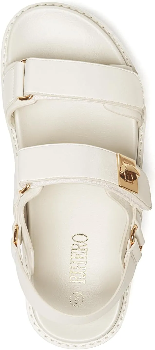 Rihero Women's Comfortable Open Toe Platform Sandals Fashion One Band Summer Dressy Flatform Sandals