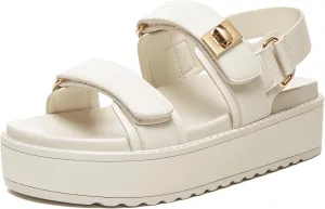 Rihero Women's Comfortable Open Toe Platform Sandals Fashion One Band Summer Dressy Flatform Sandals