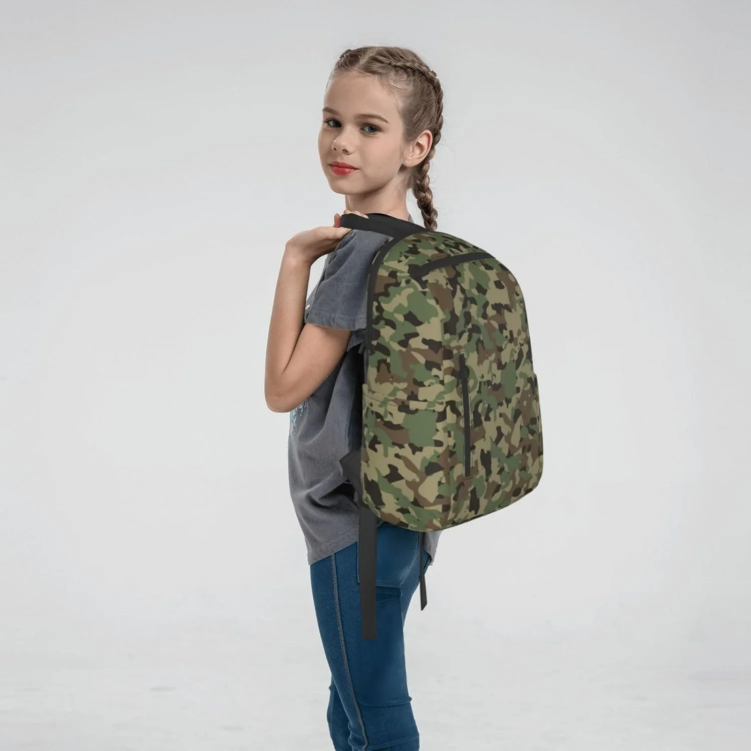 RIMENCH Cool camo military Camouflage Laptop Backpack Travelling Backpack Casual Daypacks College Shoulder Bag For Men Women
