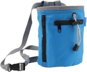 Rock Climbing Chalk Bag with Zipper Pocket Wear Resistant Storage Pouch Waist Belt for Bowling Gym Weight Lifting Bouldering