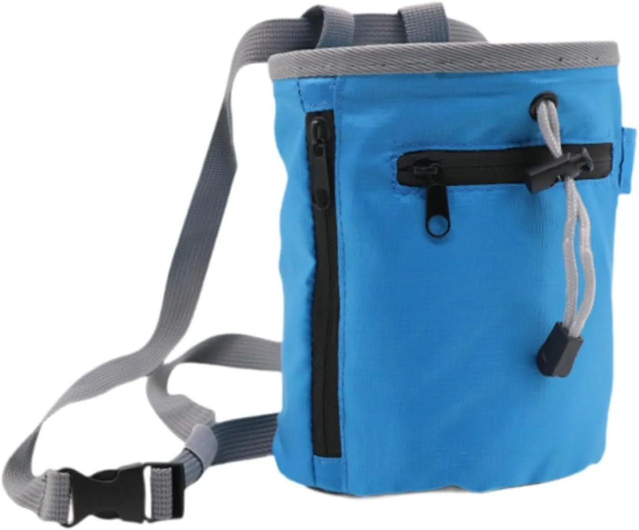 Rock Climbing Chalk Bag with Zipper Pocket Wear Resistant Storage Pouch Waist Belt for Bowling Gym Weight Lifting Bouldering
