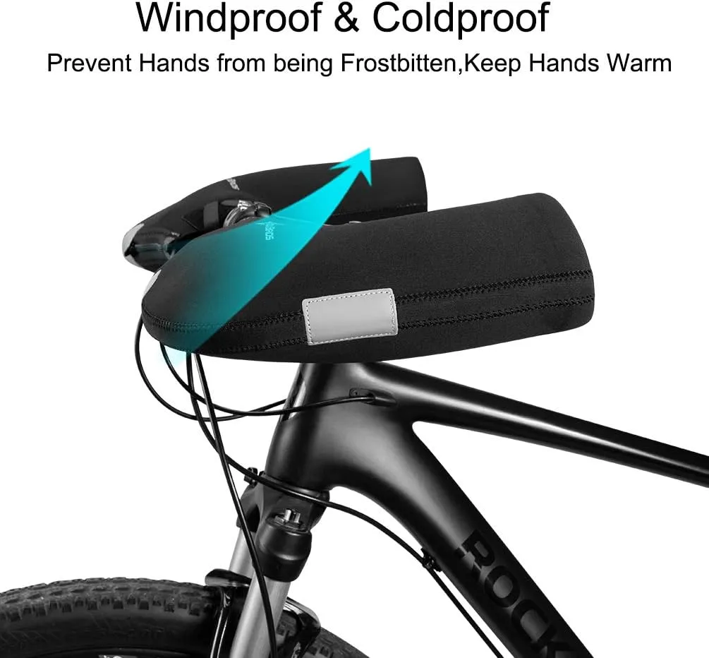 ROCKBROS Handlebar Mittens Cold Weather Mountain Bike Handlebar Mittens Windproof & Coldproof Commuter MTB Bicycle Bar Warmer Covers