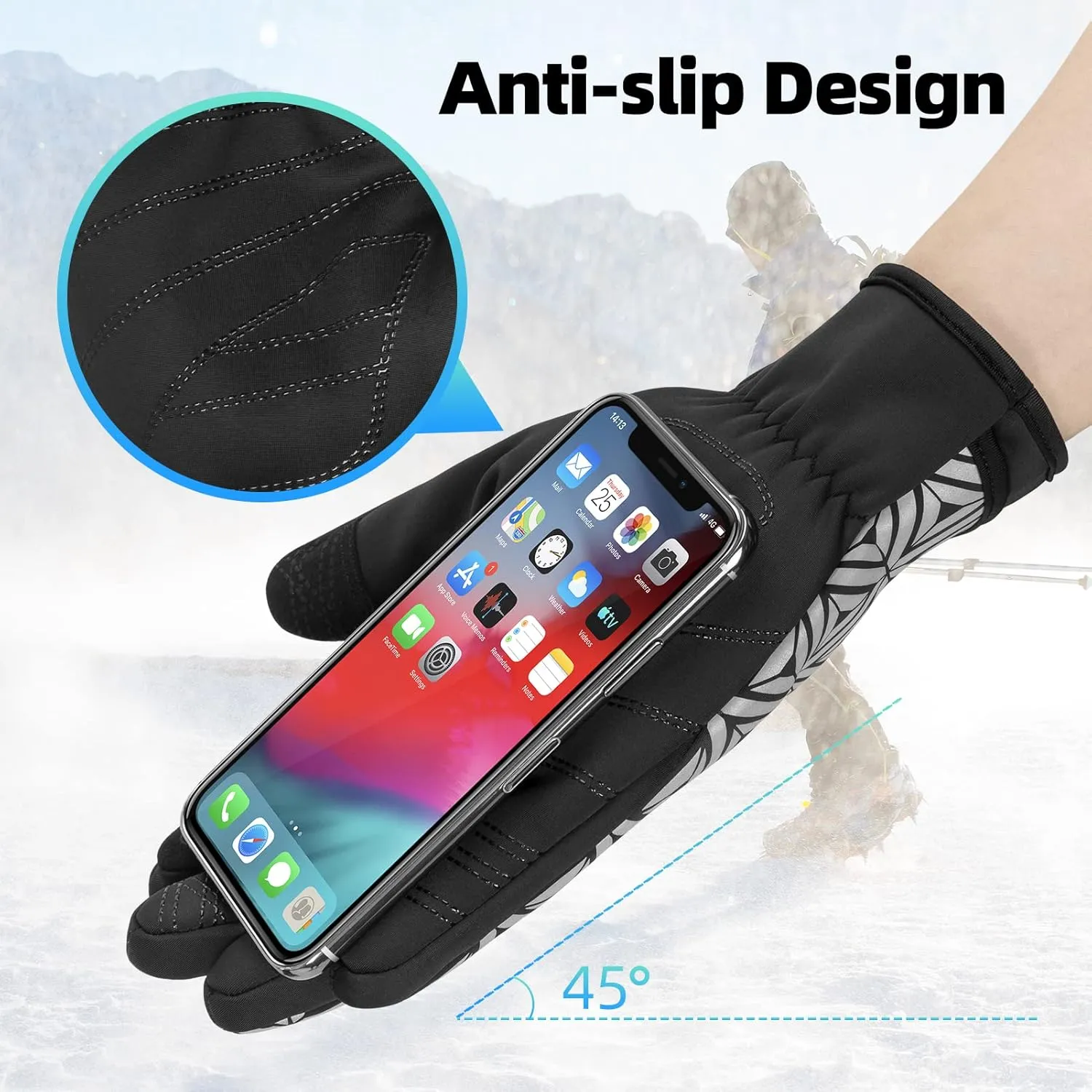 ROCKBROS Winter Cycling Gloves for Men Women Winter Fleece Full Finger Bike Gloves Touch Screen Road Mountain Bicycle Gloves