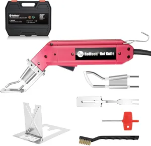 ROMECH 60W Fabric Cutter Rope Cutter, Pro Electric Hot Knife Heat Sealer with Adjustable Power, Cutting Tool Kit with Blades & Accessories (60W, RM-017)