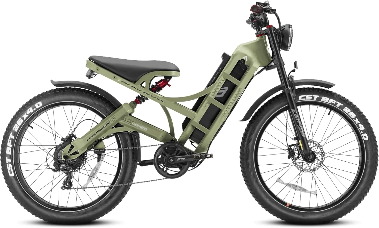 Romeo Pro II 4000W/1600W Electric Bike for Adults 52V/70Ah 46Mph Dual Motor Ebikes, 200 Miles Long Range Ebike, 26''*4.0 Fat Tire Electric Mountain Bike Full Suspension