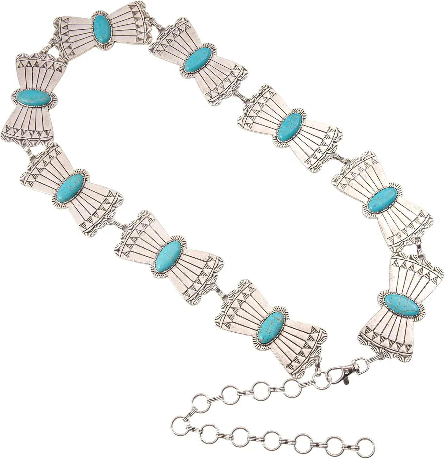 Rustic Couture's Western Concho Belt for Women Cowgirl Metal Country Chain Belt