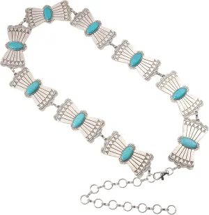 Rustic Couture's Western Concho Belt for Women Cowgirl Metal Country Chain Belt